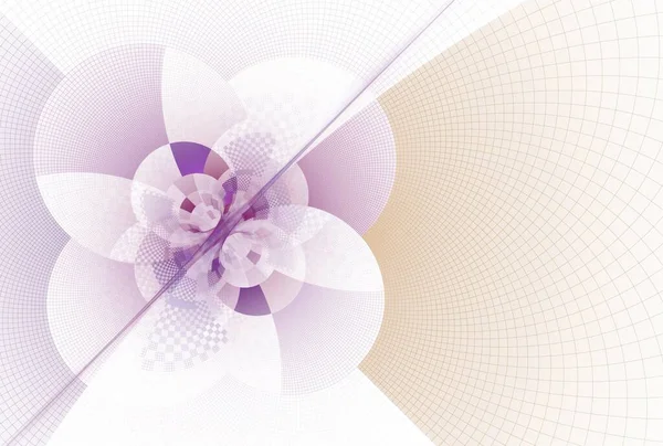 Fraktale Digitale Wellen Abstraktes Design Blumenkonzept Illustration Weißer Hintergrund — Stockfoto