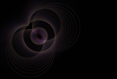Siyah arkaplan üzerindeki dijital fraktal resimdeki geometrik çizgiler
