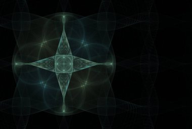 yıldız şekilli geometrik çizgiler siyah arkaplan üzerinde dijital fraktal resim