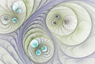  Beyaz arkaplanda dijital fraktal resim