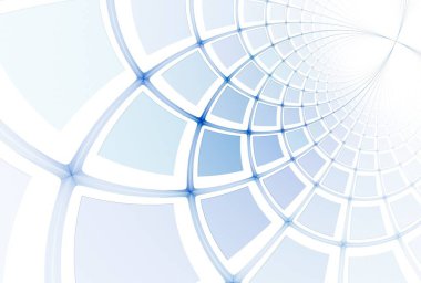 3d benzer kıvrımlı çizgiler mavi tonlarda tasarlanmış ve beyaz arkaplanda karmaşık gölge oyunları oynanmıştır