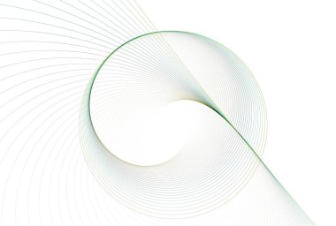 Beyaz arkaplanda dijital fraktal çoklu çizgili daire resmi 