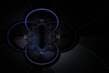 Çember ve çizgilerle soyut fraktal arkaplan