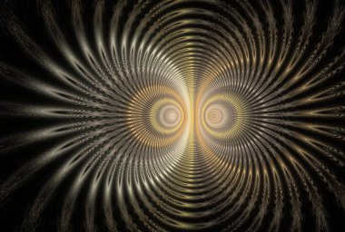çılgın saykodelik desen siyah arkaplanda dijital fraktal görüntü daireleri çizer
