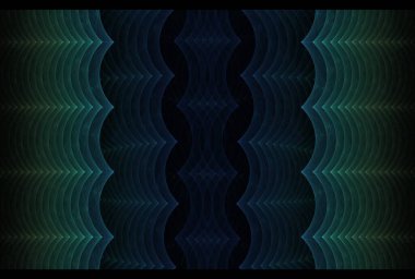 Mavi karmaşık dikey dalgalar soyut tasarım, koyu arkaplan üzerinde fraktal