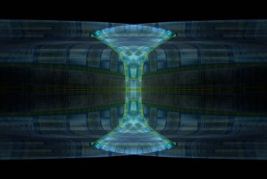 Koyu arkaplanda karmaşık renkli örülmüş sütun veya kadehler tasarımı