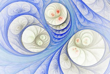 mavi fraktal çiçek, yaratıcı grafik tasarımı için dijital sanat çalışması