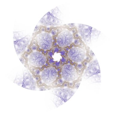 Beyaz arkaplanda geometrik dijital fraktal çiçek resmi