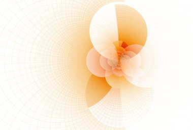 beyaz arkaplanda renkli daireler dijital fraktal resim 