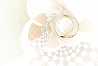 Geometrik soyut daireler ve dijital fraktal resim çizgileri