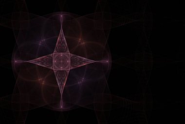 yıldız şekilli geometrik çizgiler siyah arkaplan üzerinde dijital fraktal resim