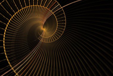 sarmal kabuk siyah arkaplan üzerinde dijital fraktal resim