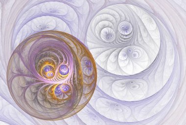  Beyaz arkaplanda dijital fraktal resim