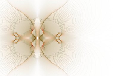 Soyut görkemli sicim, beyaz arkaplanda dijital fraktal resim