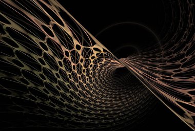 Karmaşık sessiz turuncu ve bej soyut kıvrımlı spiral dalgalar tasarımı