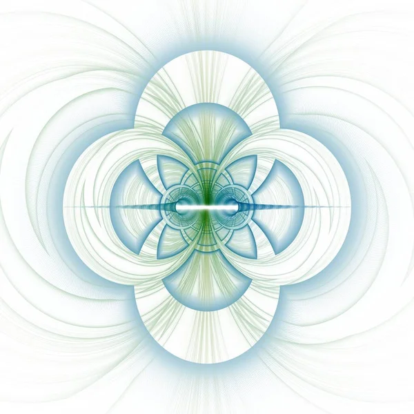 Fractal Digitala Vågor Abstrakt Design Blommor Koncept Illustration Vit Bakgrund — Stockfoto