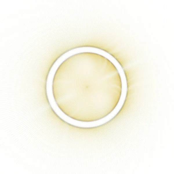 Abstract Donker Heldere Ring Digitaal Fractal Beeld Witte Achtergrond — Stockfoto