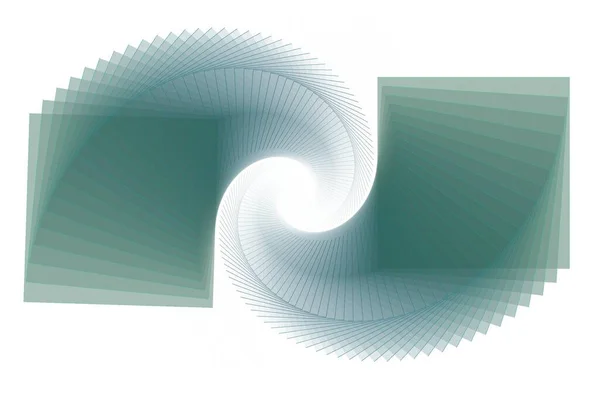 Doppio Curl Geometrico Più Quadrati Immagine Frattale Digitale Sfondo Bianco — Foto Stock