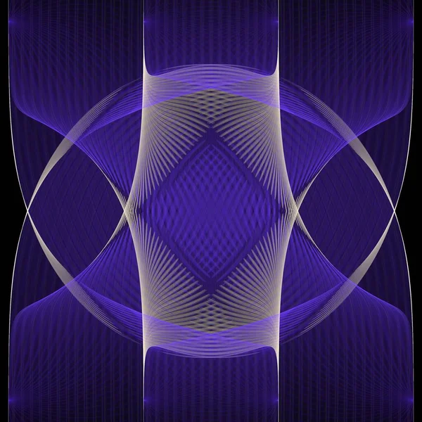 geometric 3d curved net digital fractal image on black background