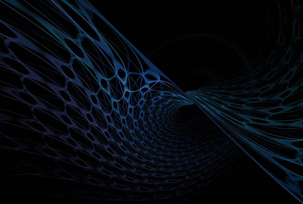 Intricate Blue Dark Blue Abstract Twisting Spiral Waves Design — Stock fotografie