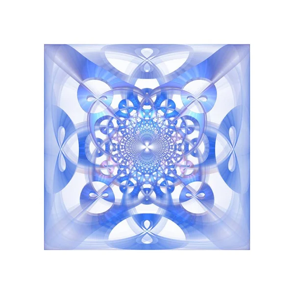 Psychedelisches Kaleidoskopmuster Digitales Fraktales Bild Auf Weißem Hintergrund — Stockfoto