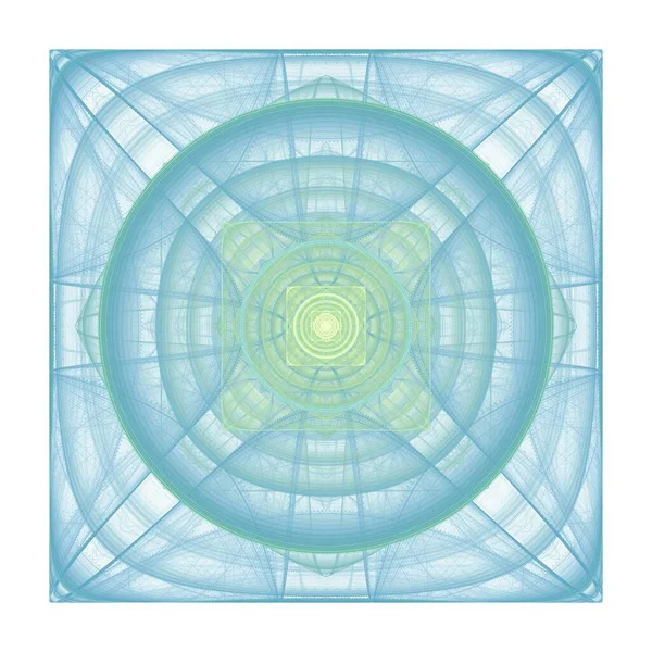 Abstract Psychedelisch Caleidoscoop Patroon Digitaal Fractal Beeld Witte Achtergrond — Stockfoto