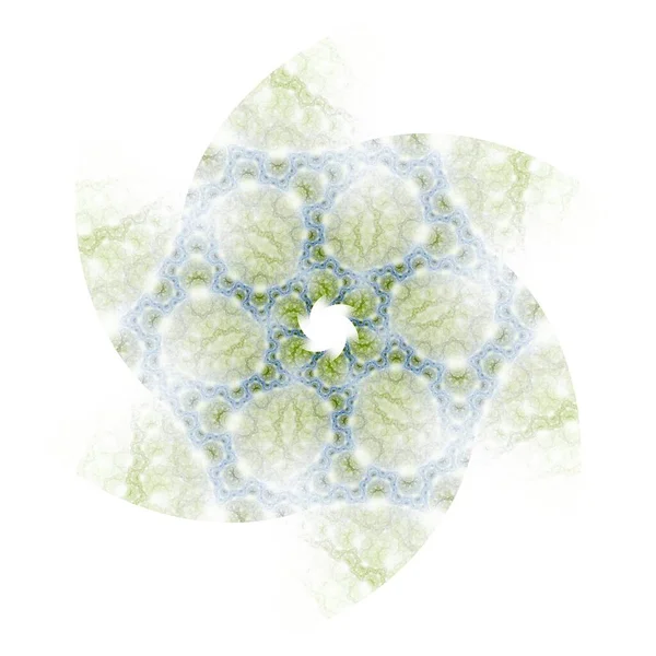 Immagine Geometrica Del Fiore Frattale Digitale Sfondo Bianco — Foto Stock