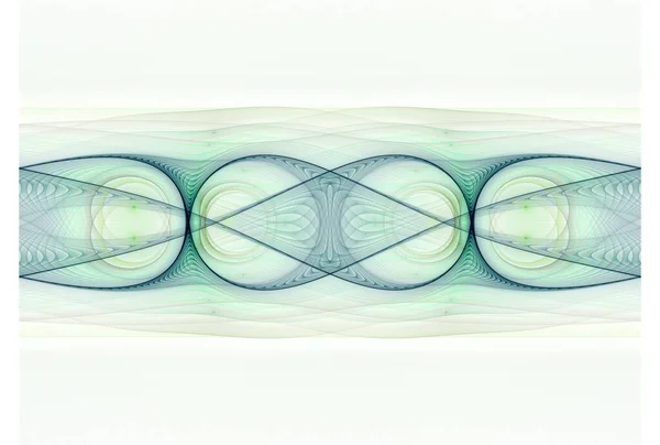 Grüne Geometrische Linierte Formen Digitales Fraktalbild Auf Weißem Hintergrund — Stockfoto