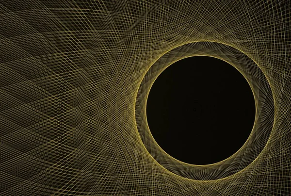 Μεγάλη Τρύπα Νήματα Γύρω Από Την Ψηφιακή Φράκταλ Εικόνα Μαύρο — Φωτογραφία Αρχείου