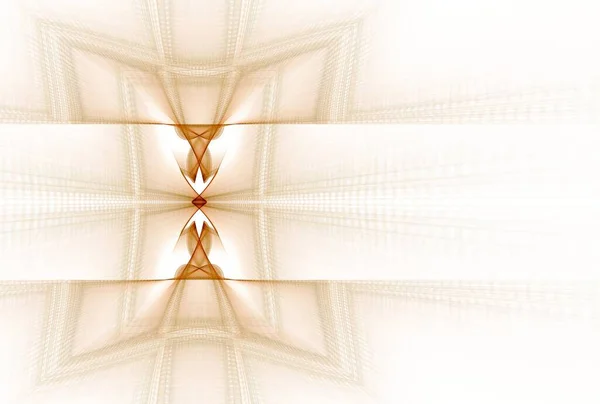 Enigmatyczne Geometryczne Linie Świecące Cyfrowy Obraz Fraktalny Białym Tle — Zdjęcie stockowe