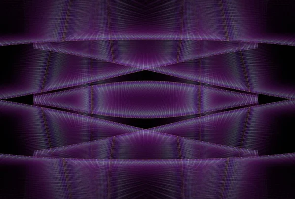 Психоделический Яркий Рисунок Геометрическими Треугольниками Цифровое Фрактальное Изображение Черном Фоне — стоковое фото