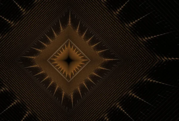 Native Ρόμβος Γεωμετρικό Μοτίβο Ψηφιακή Fractal Εικόνα Μαύρο Φόντο — Φωτογραφία Αρχείου