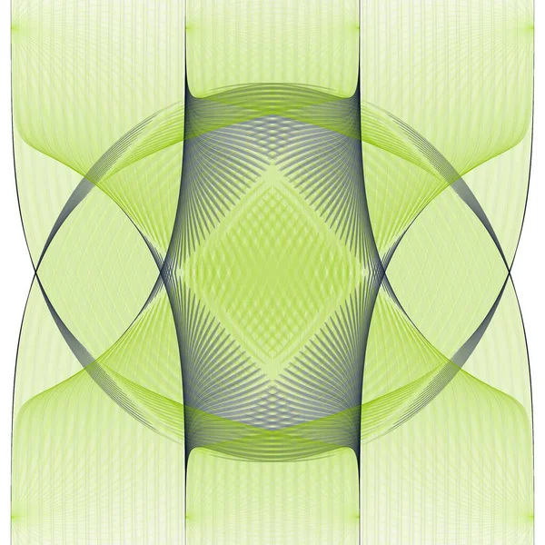 Immagine Frattale Digitale Curvo Geometrico Netto Sfondo Bianco — Foto Stock