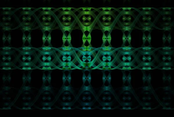 Absztrakt Minta Geometriai Gyöngyök Digitális Fraktál Kép Fekete Háttér — Stock Fotó