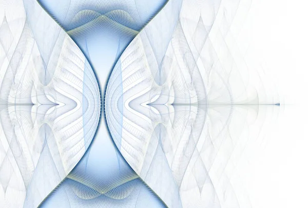 Doppelseitiger Schmetterlingseffekt Digitales Fraktalbild Auf Weißem Hintergrund — Stockfoto