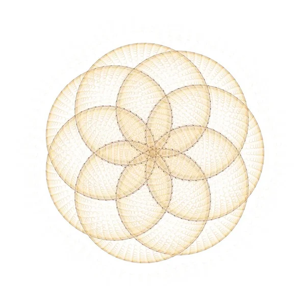 波动的抽象设计 花卉概念 3D插图 白色背景 — 图库照片