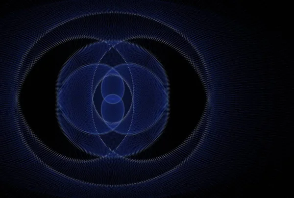 Forme Cercle Géométrique Image Fractale Numérique Sur Fond Noir — Photo