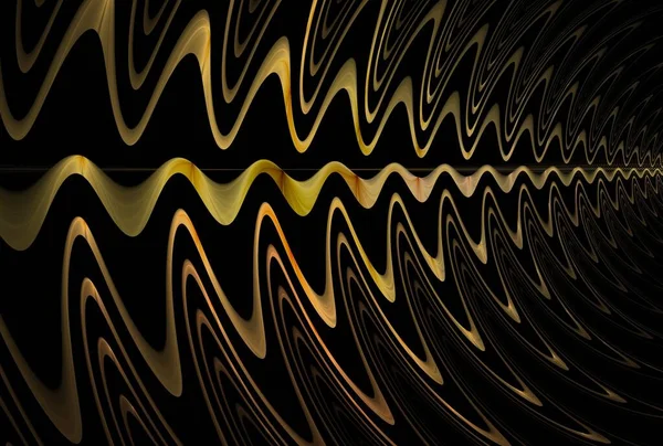 psikedelik sıvı dalga çizgileri siyah arkaplanda dijital fraktal resim