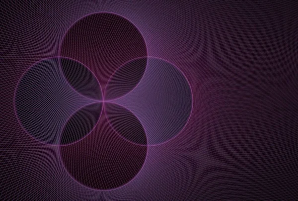 ピンクと紫の花が抽象的な花 波のデザイン 3Dイラスト 黒の背景を回転 — ストック写真