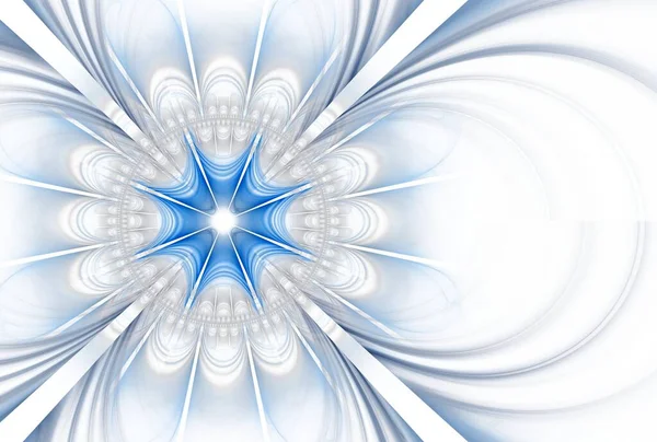 Virág Absztrakt Kék Szürke Virág Hullámok Design Illusztráció Fehér Háttér — Stock Fotó