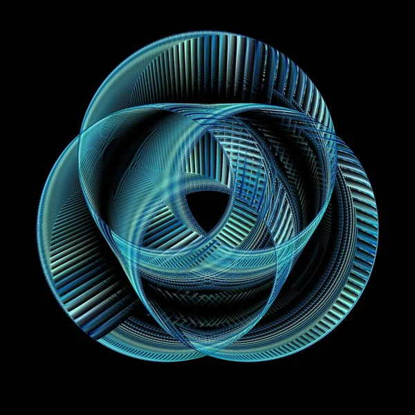 Дизайн Інстинктивних Зелених Бірюзових Абстрактних Скручених Спіральних Хвиль — стокове фото