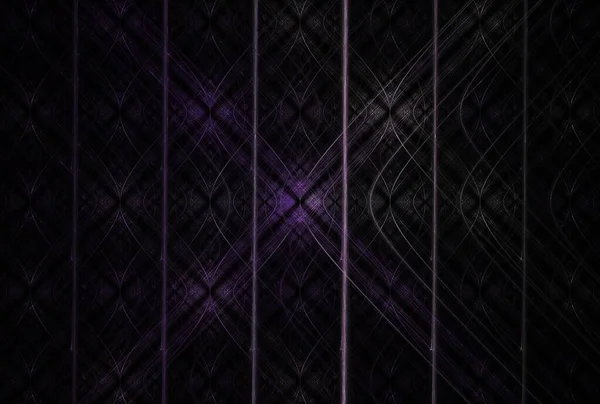 Візерунок Геометричними Лініями Хвилями Цифрове Фрактальне Зображення Чорному Тлі — стокове фото