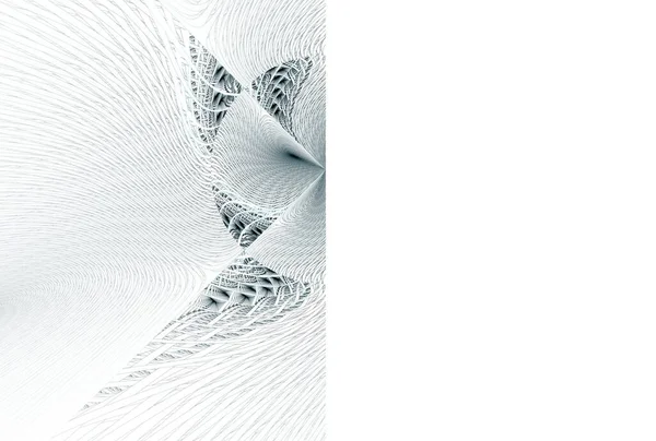 Geometrische Linien Digitales Fraktales Halbbild Auf Weißem Hintergrund — Stockfoto