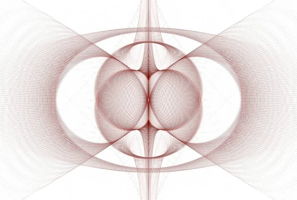 白色背景下的迷幻宇宙形状线数字分形图像 — 图库照片