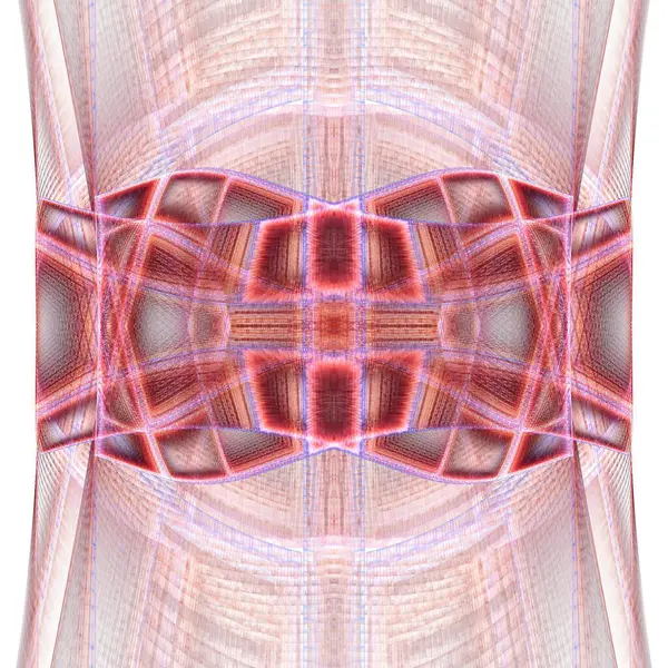 Formas Geométricas Intrincadas Ilustración Fractal Tonos Rojos Sobre Fondo Blanco — Foto de Stock