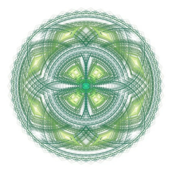 Bloem Mandala Digitale Fractal Afbeelding Witte Achtergrond — Stockfoto