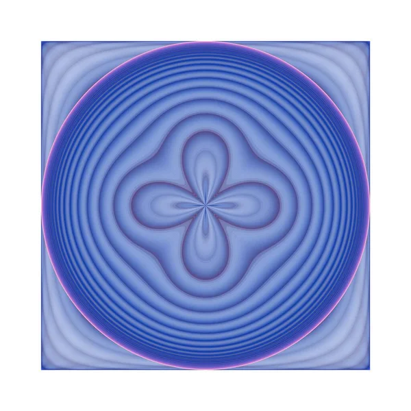 Bloom Abstracte Blauwe Roze Bloem Met Golven Ontwerp Illustratie Witte — Stockfoto
