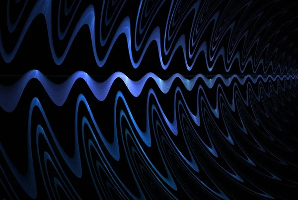 psikedelik sıvı dalga çizgileri siyah arkaplanda dijital fraktal resim