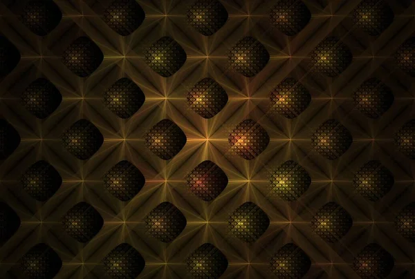 Шаблон Геометрические Бусины Цифровые Фрактальные Изображения Черном Фоне — стоковое фото