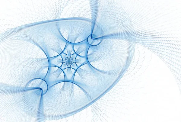 Beyaz ve altın spiral çizgileri olan soyut mavi arkaplan